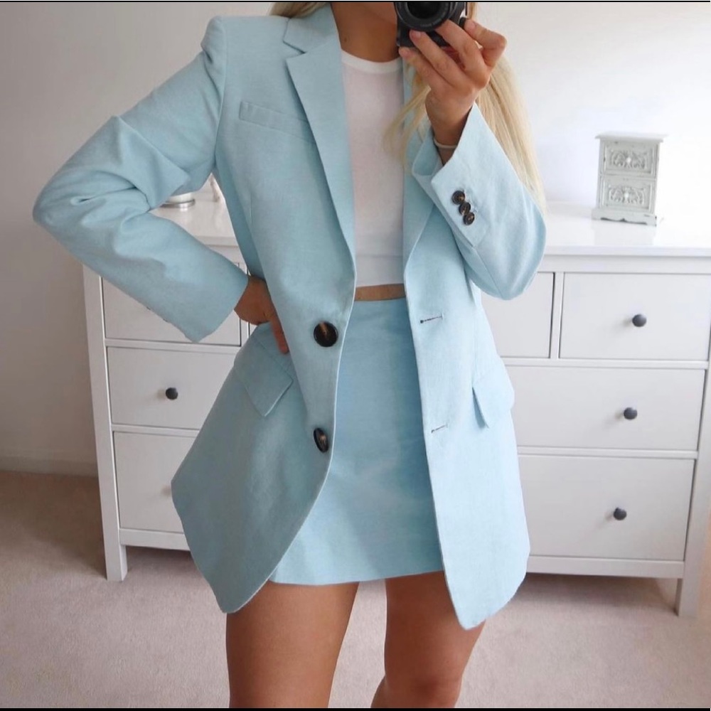 ZARA Long Sleeve Lapel Collar Blazer